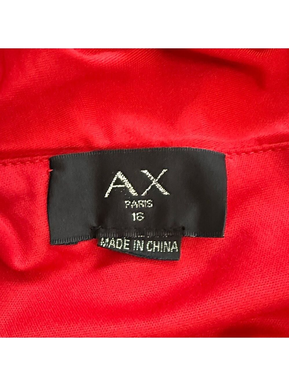 AX Paris Red One-Shoulder Ruched Midi Dress with Front Knot - Picture 2 of 2